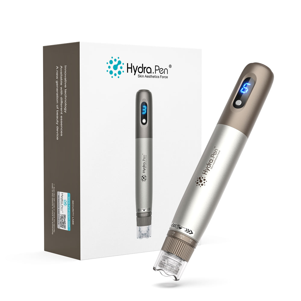 Hydra Pen H3 серебристого и бронзового цвета рядом с оригинальной коробкой