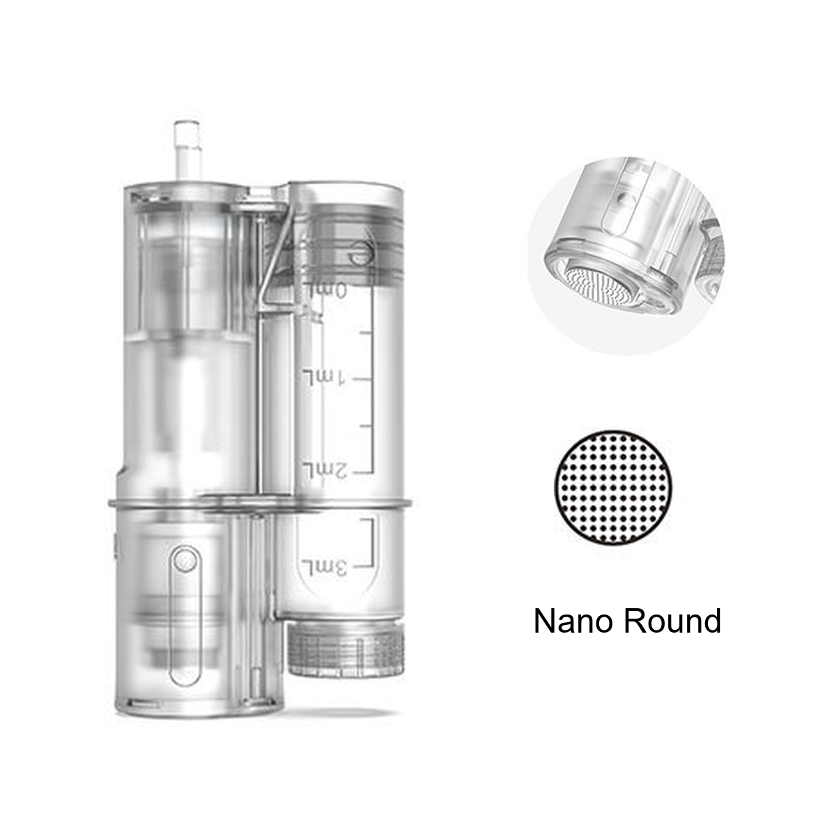 Сменный картридж Nano Round для Hydra Pen H6 с резервуаром со шкалой и круглой контактной насадкой