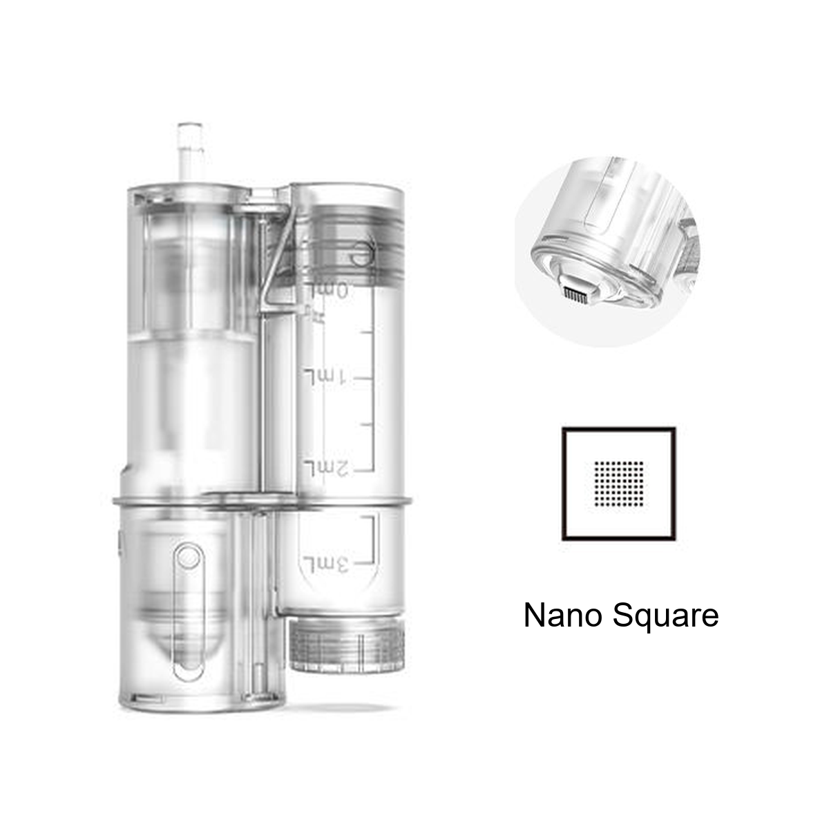 Сменный картридж Nano Square для Hydra Pen H6 с резервуаром со шкалой и квадратной контактной насадкой